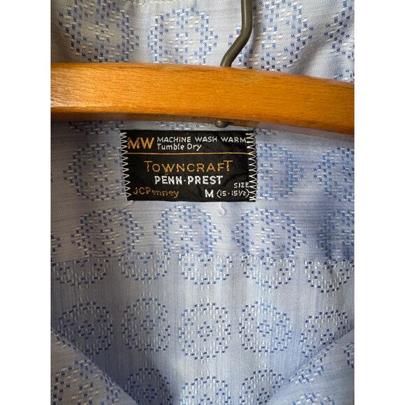 Blue Geometric Patterned Polyester Disco Shirt - Picture 4 of 7